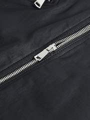 Black Coated Denim Zip Mini Skirt - Image 4 of 5