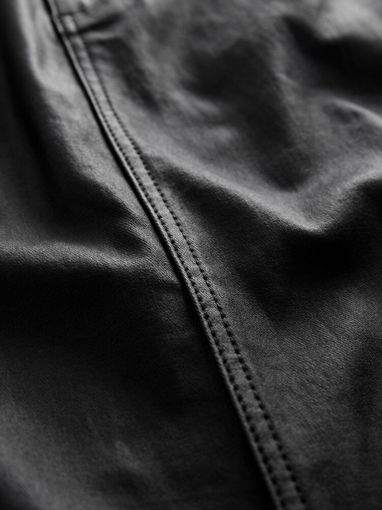 Black Coated Denim Maxi Skirt - Image 6 of 6