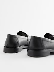 Black Leather Chunky Penny Loafers - Image 4 of 6