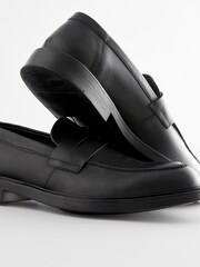 Black Leather Chunky Penny Loafers - Image 6 of 6