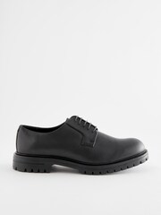 Black Chunky Sole Derby Shoes - Image 2 of 6