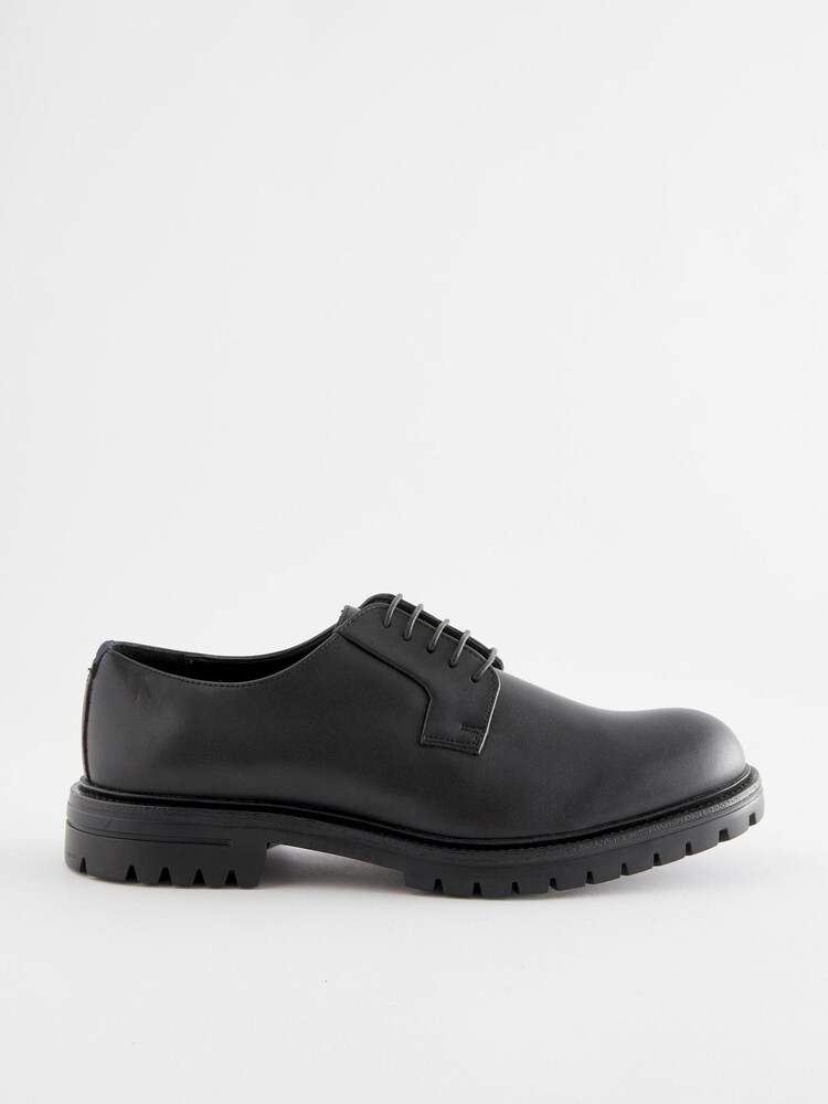 Black Chunky Sole Derby Shoes - Image 2 of 6