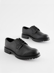 Black Chunky Sole Derby Shoes - Image 3 of 6