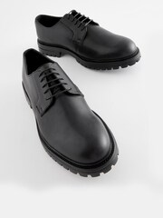 Black Chunky Sole Derby Shoes - Image 4 of 6