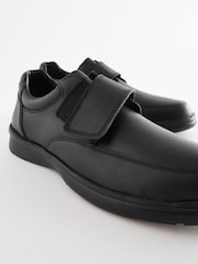 Black Wide Fit Leather Easy Fasten Shoes - Image 6 of 6