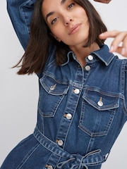 Mid Blue Denim Shirt Dress - Image 5 of 7