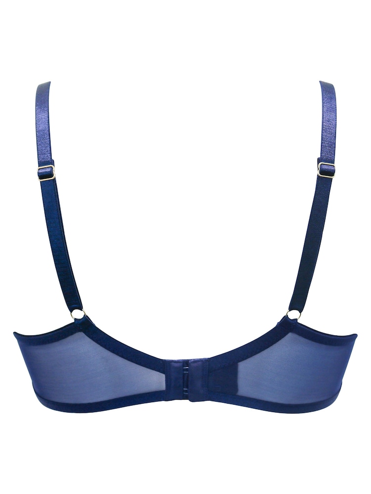Pour Moi Blue Non Padded Viva Luxe Underwired Bra - Image 4 of 4 Pour Moi Blue Non Padded Viva Luxe Underwired Bra - Image 4 of 4