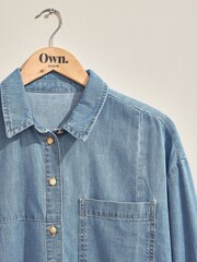 Own. Mid Blue Denim Shirt Dress - Image 11 of 15