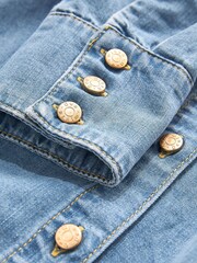 Own. Mid Blue Denim Shirt Dress - Image 13 of 15