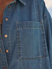 Own. Mid Blue Denim Shirt Dress - Image 6 of 15