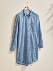 Own. Mid Blue Denim Shirt Dress - Image 8 of 15