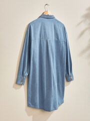 Own. Mid Blue Denim Shirt Dress - Image 9 of 15