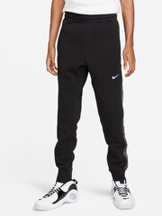 Nike Black Sportswear Fleece Colourblock Joggers - Image 1 of 7