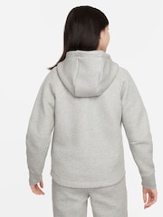 Темно-серый меланжевый - Флисовое худи на молнии Nike Tech - Image 2 of 7