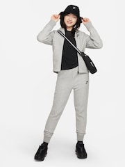 Темно-серый меланжевый - Флисовое худи на молнии Nike Tech - Image 3 of 7