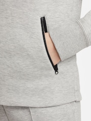 Темно-серый меланжевый - Флисовое худи на молнии Nike Tech - Image 5 of 7