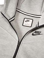Темно-серый меланжевый - Флисовое худи на молнии Nike Tech - Image 6 of 7