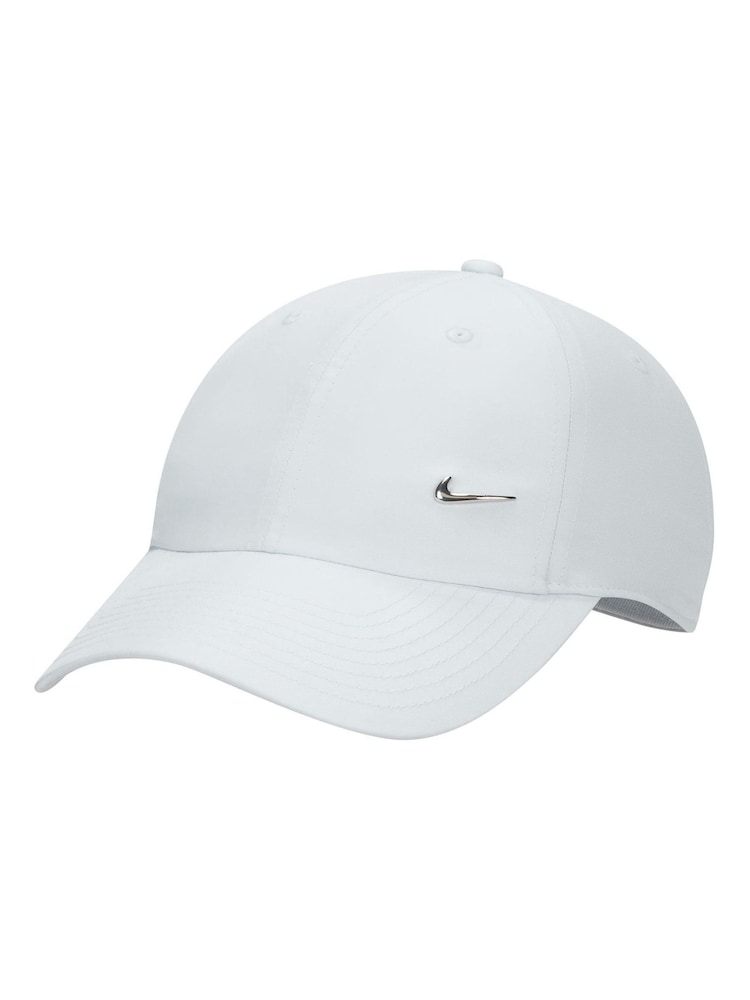 Nike White Dri-FIT Club Unstructured Metal Swoosh Cap - Image 1 of 2