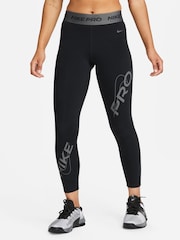 Nike Black Pro Mid-Rise 7/8 Graphic Training Leggings - Image 1 of 5