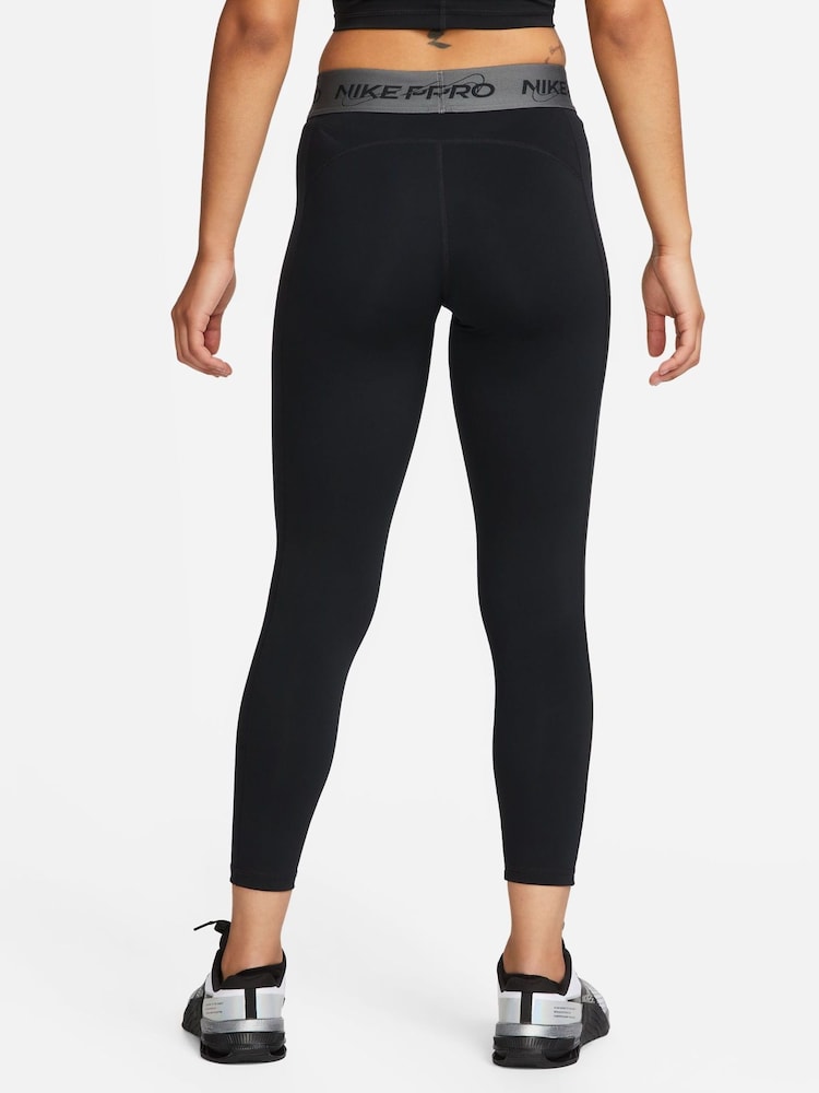 Nike Black Pro Mid-Rise 7/8 Graphic Training Leggings - Image 2 of 5
