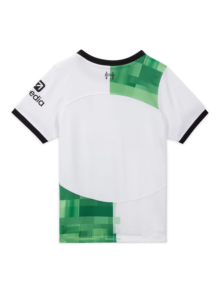 Nike White/Green Jr. Liverpool FC 23/24 Third Football Shirt - Image 8 of 9