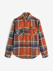 Orange/Navy Blue Twin Pocket Check Long Sleeve Shirt - Image 6 of 8