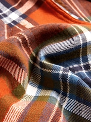 Orange/Navy Blue Twin Pocket Check Long Sleeve Shirt - Image 7 of 8
