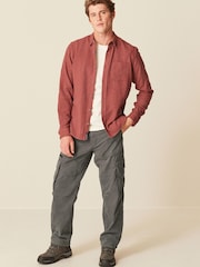 Rust Brown Brushed Texture 100% Cotton Long Sleeve Shirt - Image 2 of 9
