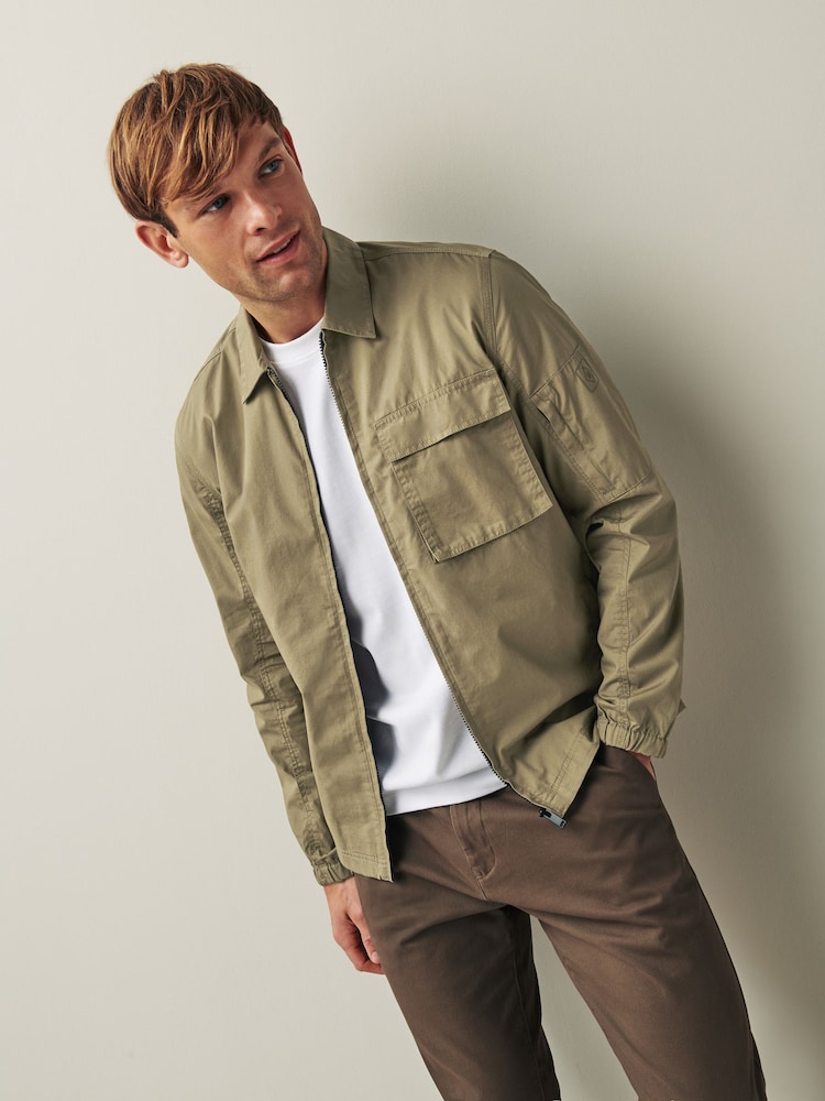Green Zip Through Shacket - Image 1 of 11