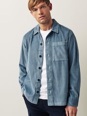 Blue Corduroy 100% Cotton Shacket - Image 1 of 8