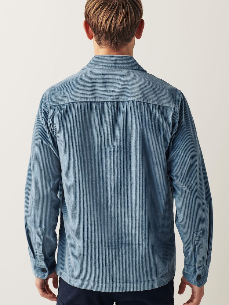 Blau - Hemdjacke aus 100 % Baumwoll-Cord - Bild 2 von 8 Blau - Hemdjacke aus 100 % Baumwoll-Cord - Bild 2 von 8
