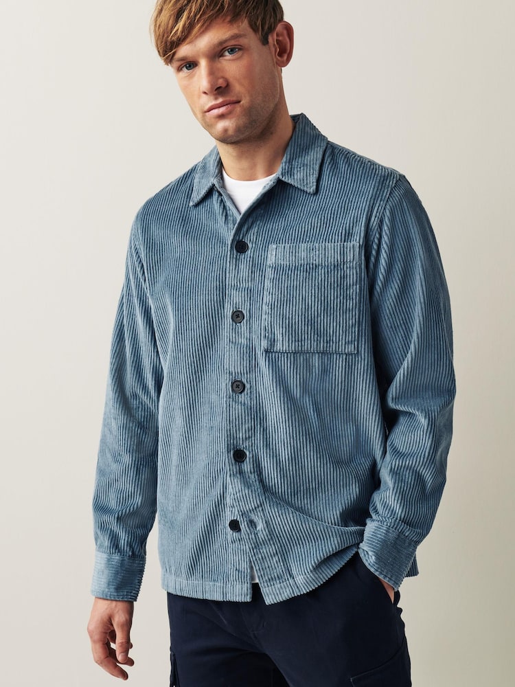 Blue Corduroy 100% Cotton Shacket - Image 3 of 8