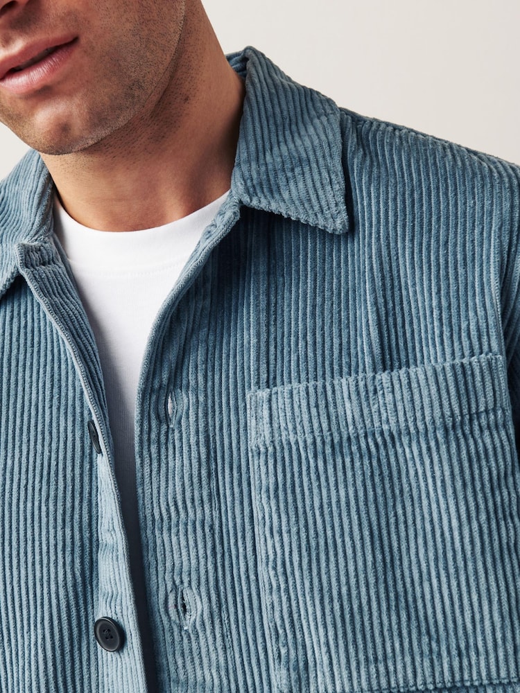 Blue Corduroy 100% Cotton Shacket - Image 4 of 8