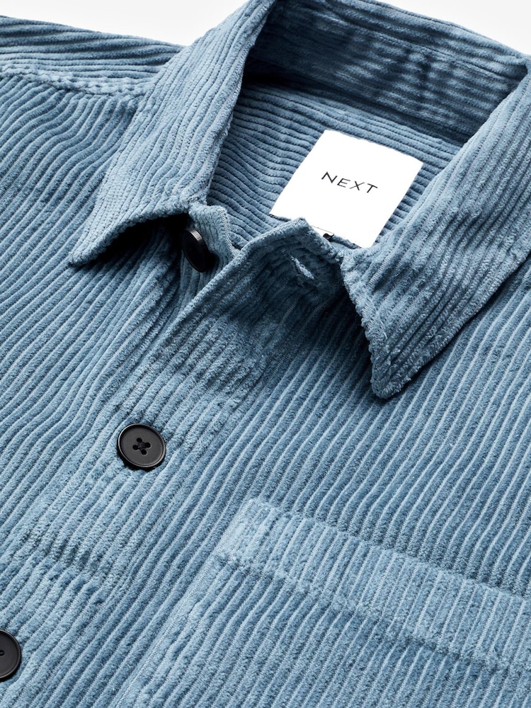 Blue Corduroy 100% Cotton Shacket - Image 6 of 8
