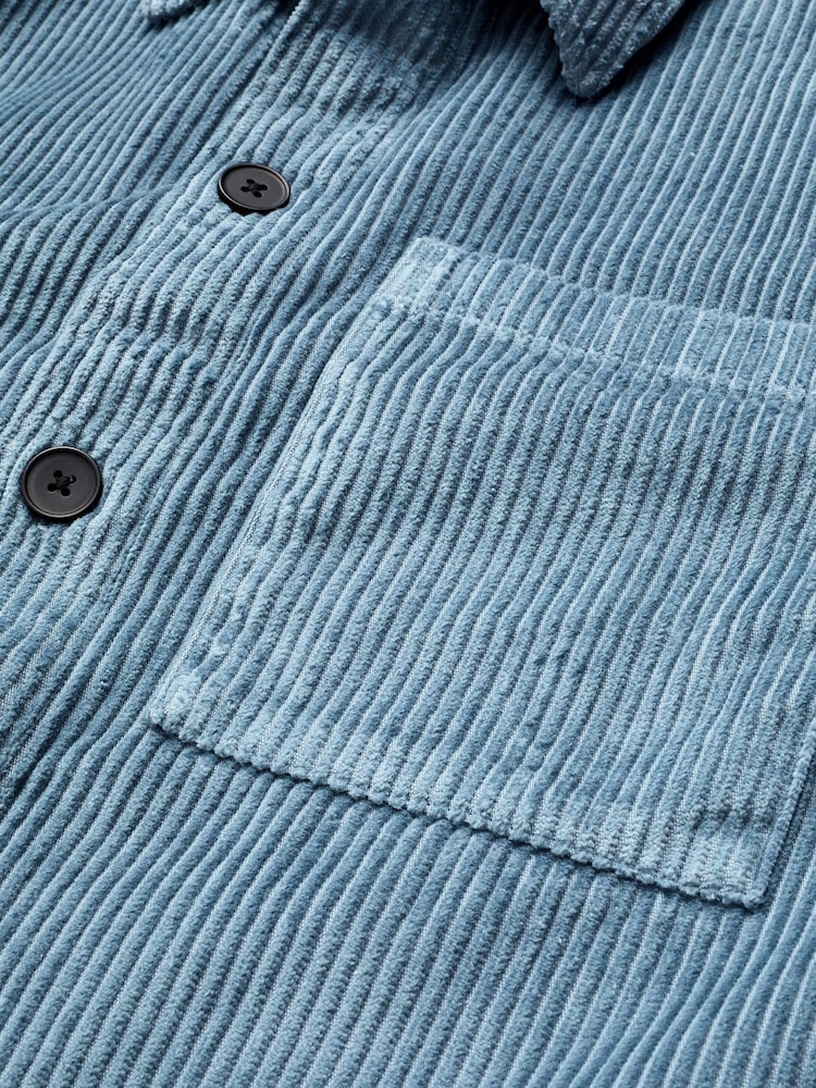 Blue Corduroy 100% Cotton Shacket - Image 7 of 8