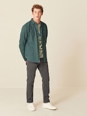 Green Brushed Texture 100% Cotton Long Sleeve Shirt - Image 2 of 9