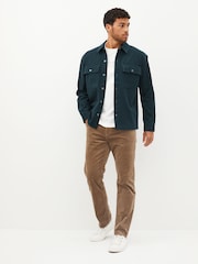 Navy Blue 100% Cotton Twin Pocket Shacket Overshirt - Image 2 of 13