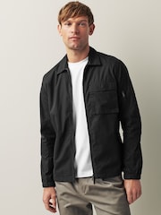Black Zip Through Shacket - Image 1 of 12
