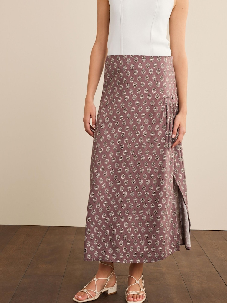 Mauve Purple Split Midi Skirt - Image 2 of 7