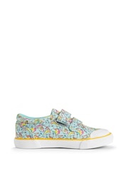 Start-Rite Blue Dino-Mite Canvas Dinosaur Print Riptape Trainers - Image 1 of 5
