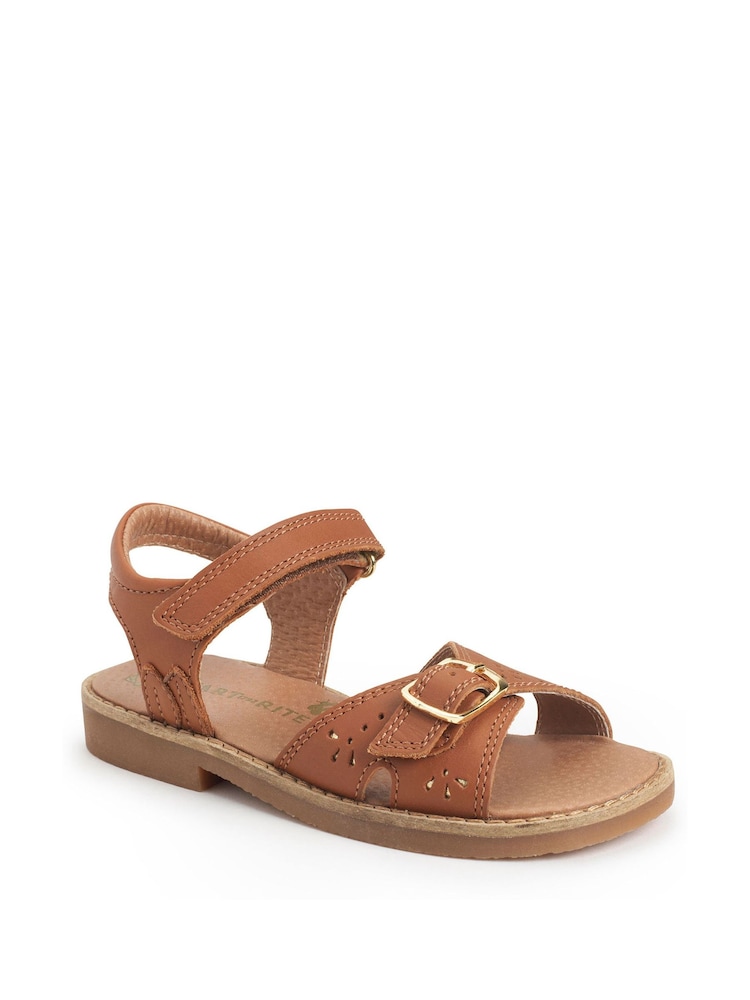 Start Rite Holiday Natural Leather Riptape Summer Sandals - Image 2 of 5 Start Rite Holiday Natural Leather Riptape Summer Sandals - Image 2 of 5