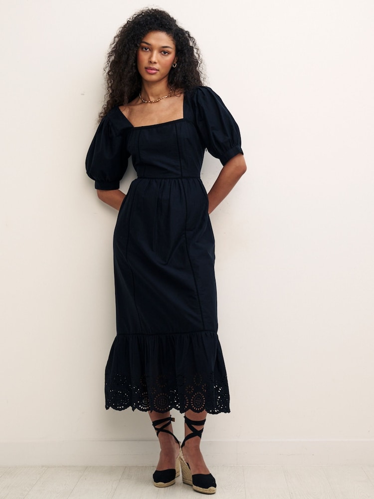 Nobodys Child Isla Black Midi Dress - Image 1 of 1 Nobodys Child Isla Black Midi Dress - Image 1 of 1
