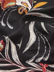 Black Feather Printed Short Sleeve Curved Hem T-Shirt - Image 6 of 6