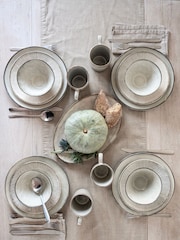 Dutch Rose Cream Set of 4 Dinner Plates 12 Piece Set with Pasta Bowls - Image 1 of 4