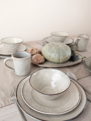 Dutch Rose Cream Set of 4 Dinner Plates 12 Piece Set with Pasta Bowls - Image 2 of 4