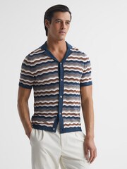 Reiss Multi Whiteley Cuban Collar Printed Shirt - Image 1 of 7