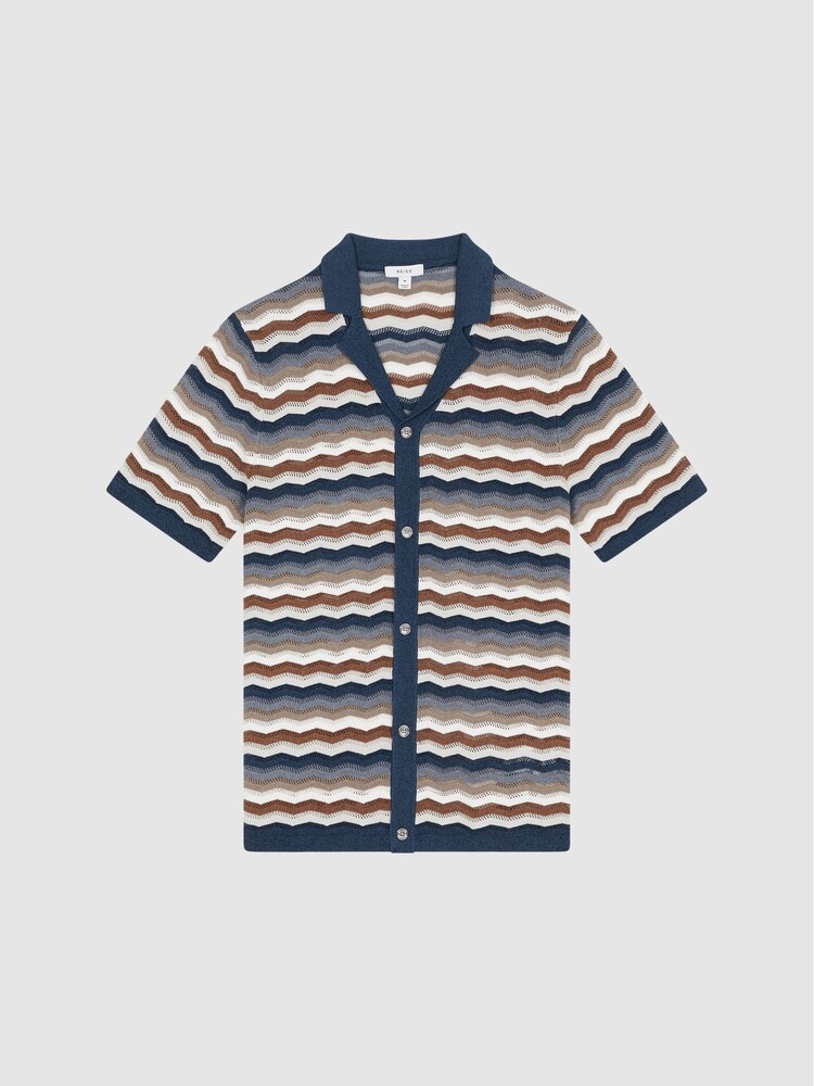 Reiss Multi Whiteley Cuban Collar Printed Shirt - Image 2 of 7