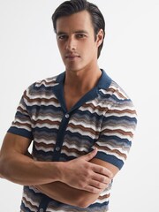 Reiss Multi Whiteley Cuban Collar Printed Shirt - Image 6 of 7