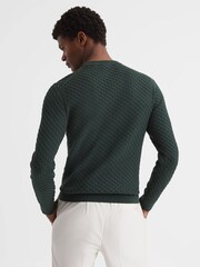 Reiss Dark Forest Green Arran Crew Neck Cable Knit Jumper - Image 5 of 6