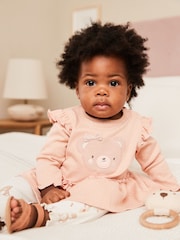 Rust Brown Bear Baby Top And Leggings Set - Image 1 of 5
